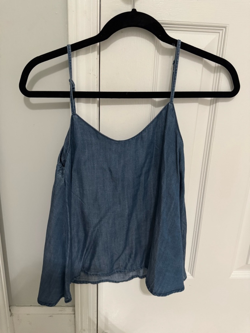 BDG Light Blue Denim-Style Spaghetti Strap Tank